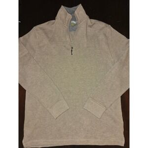 Gelert Mens XL Tan Ribbed Knit Quarter Zip Pullover Outdoor Mock Neck Sweater
